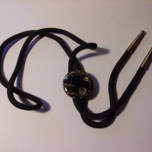 "Vintage Gold Mining Lucite Bolo Tie "